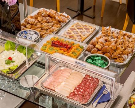 Rich breakfast buffet at Best Western Plus Hotel Spring House in the center of Rome